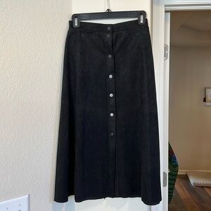 Faux suede midi skirt
